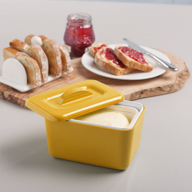 Zeal Melamine Double Walled Insulated Butter Dish Mustard