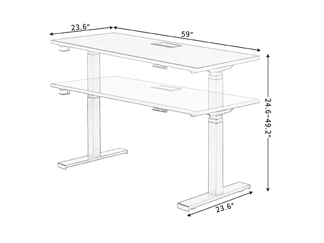 Home Office Game Desk Height Adjustable Electric Standing Desk, Modern Design 59 x23.6 Inches Computer Table for Healthy Working,Black,GT82