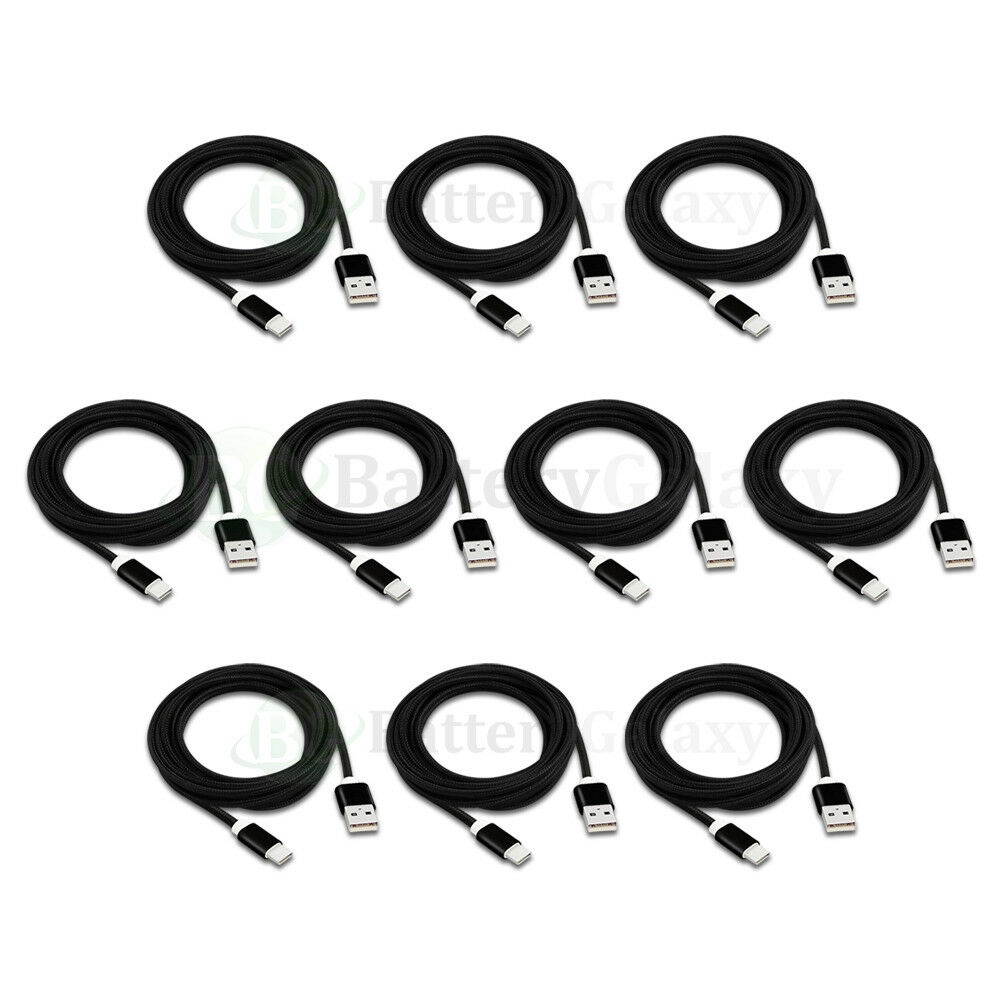 1-100 Lot USB Type C 6' Braided Charger Cable Cord for  Moto Z / Z Force