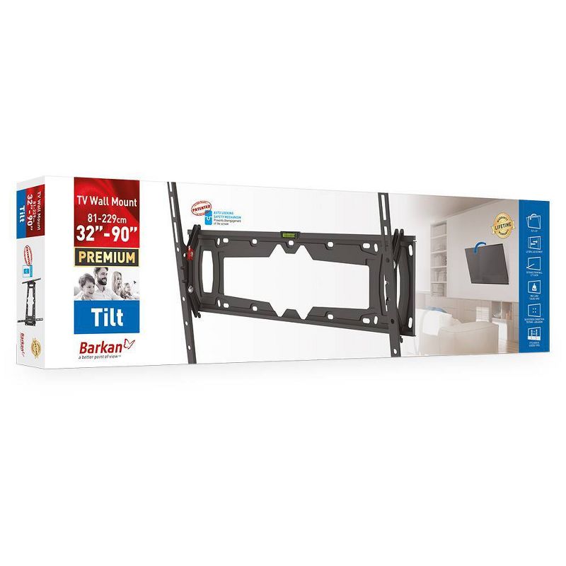Barkan 32 - 90" Tilt Flat / Curved TV Wall Mount Black