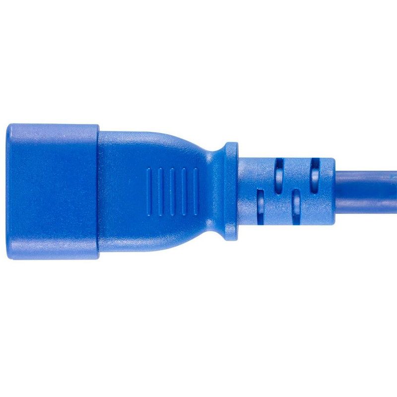 Monoprice Extension Cord - 8 Feet - Blue | IEC 60320 C14 to IEC 60320 C13, 14AWG, 15A, SJT, 100-250V, For Powering Computers, Monitors, Peripherals