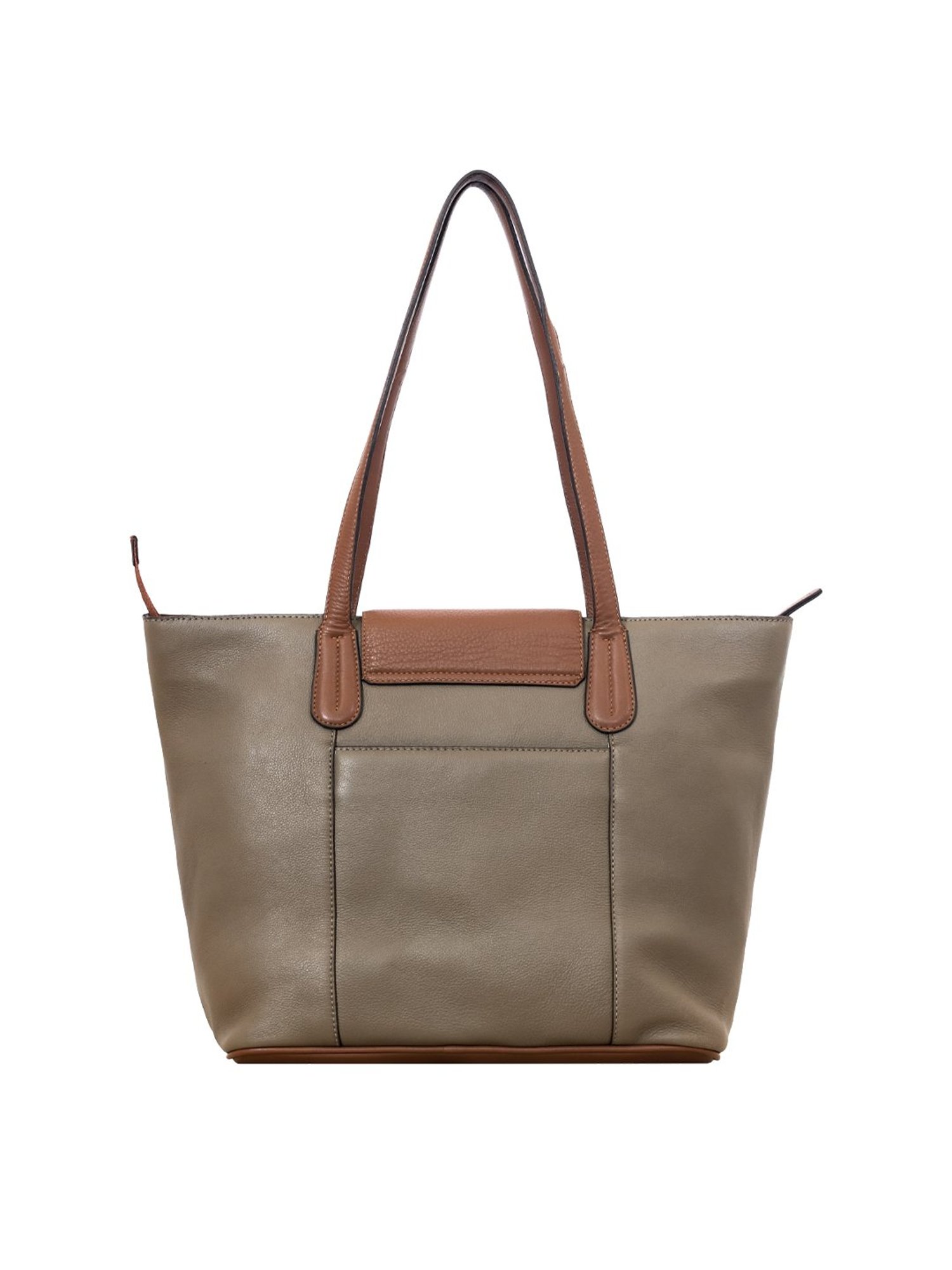 Eske Brown Solid Medium Tote Handbag
