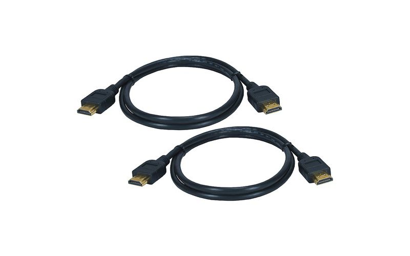QVS HDG-K1 2-Pack 2-Meter High Speed HDMI UltraHD 4K Blu-ray HDTV Cables