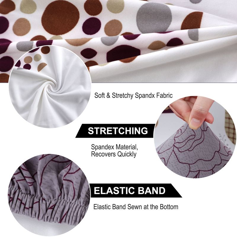 1 Pc Polyester Spandex Stretchy Removable Washable Dining Chair Slipcovers Multicolored  - PiccoCasa