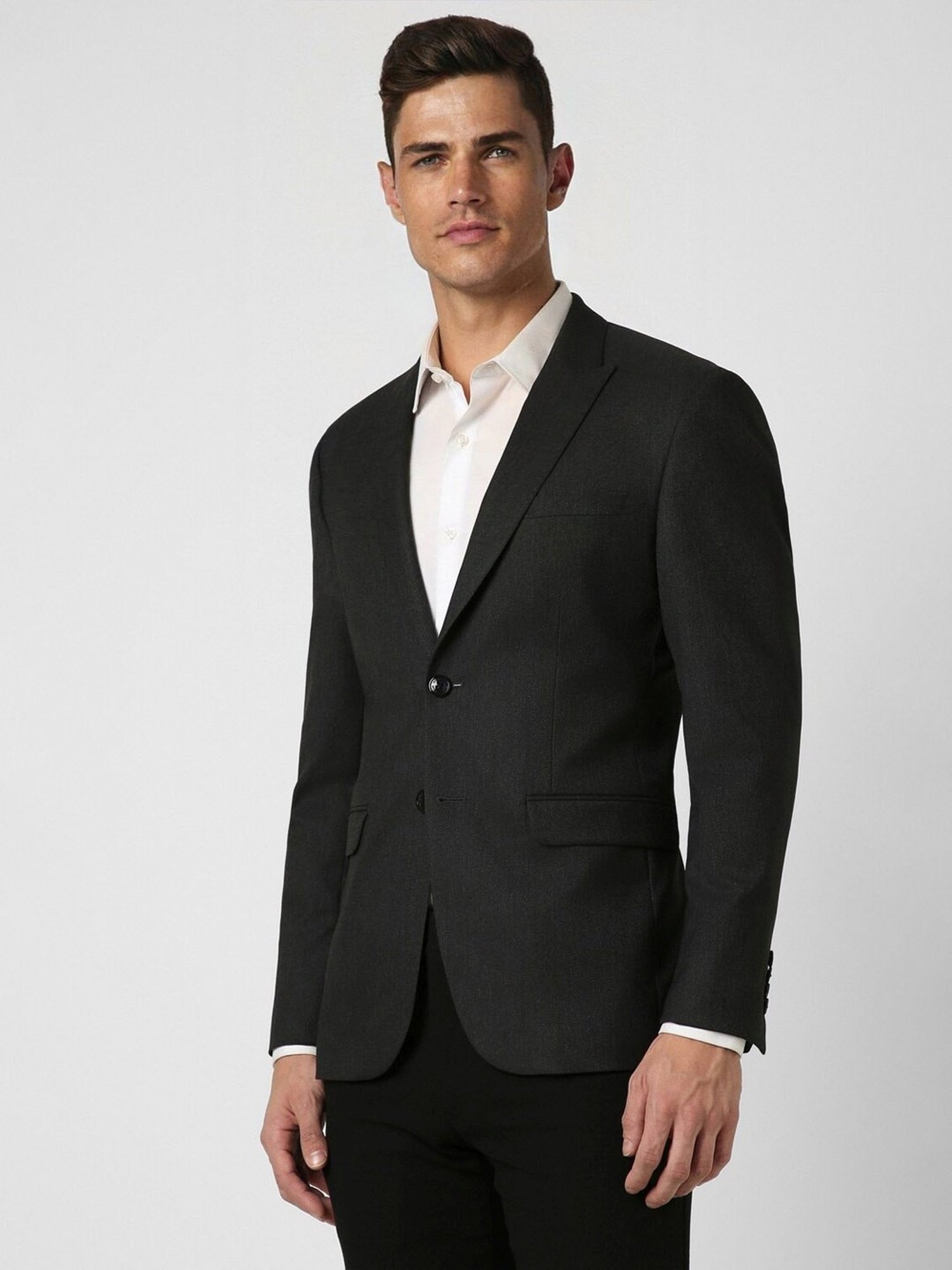 Peter England Black Slim Fit Blazer