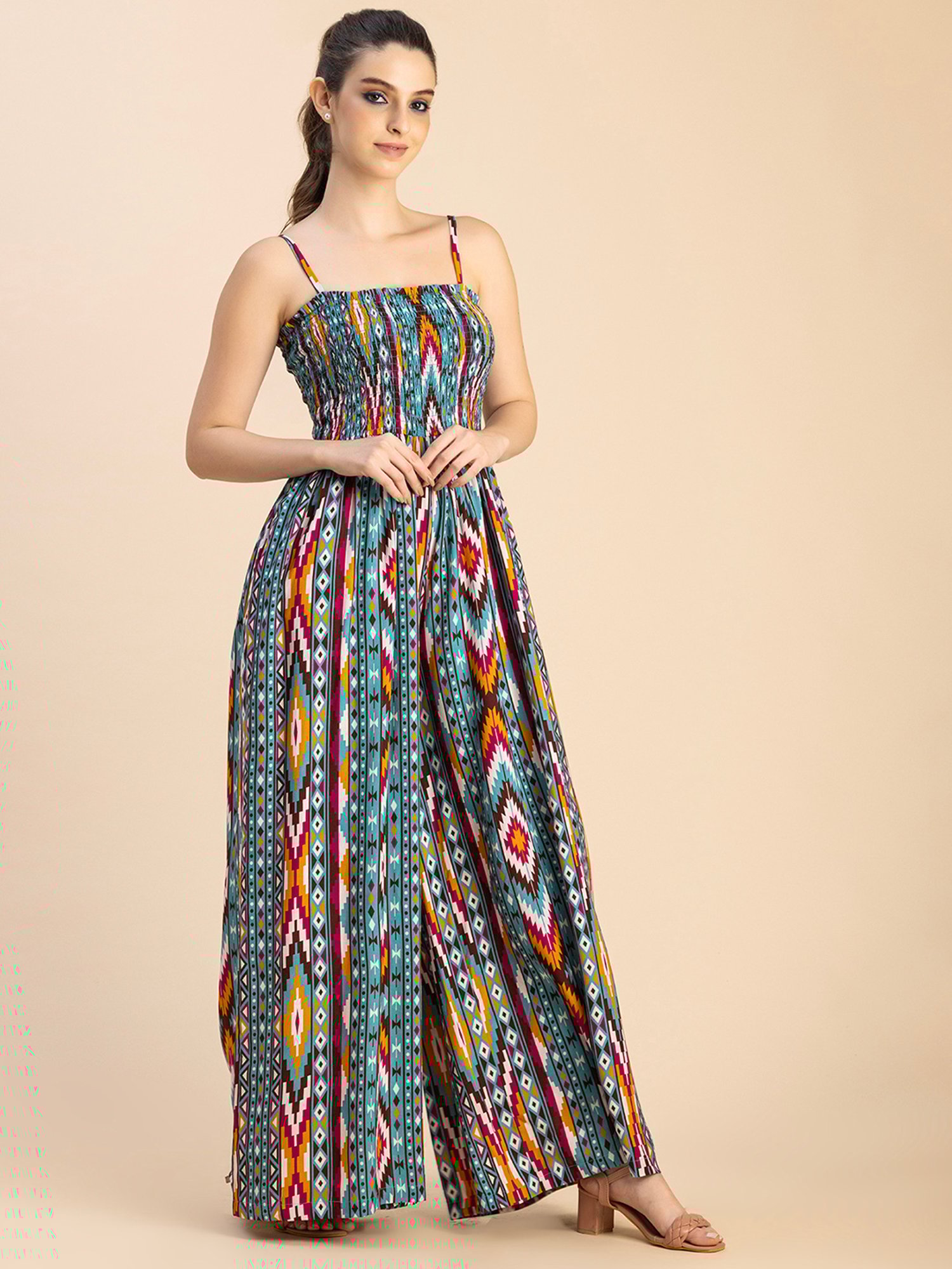 Moomaya Multicolor Printed Jumpsuit