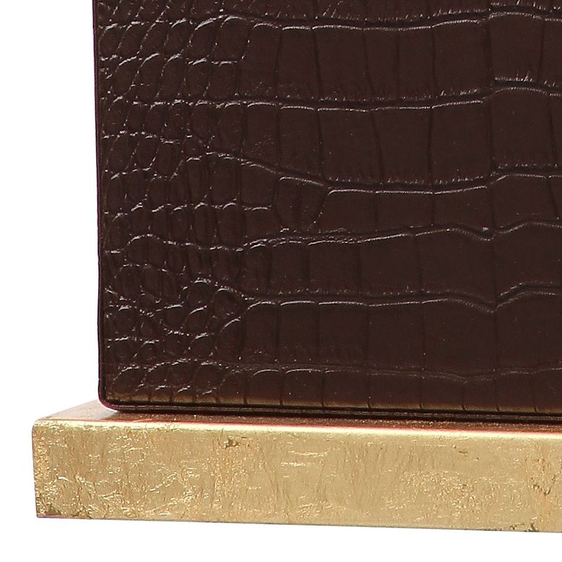 20.5" Delia Faux Crocodile Table Lamp Brown (Includes CFL Light Bulb) - Safavieh