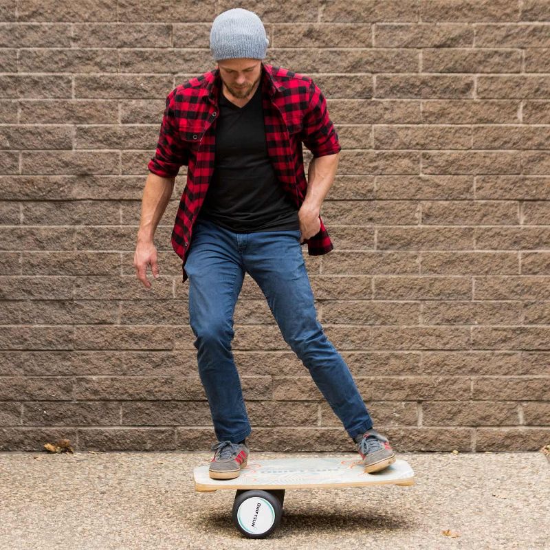 Driftsun Classic Hardwood Sturdy Balance Board Core Trainer Exercise Training Deck for Ski Surfing Skating w/ 6 Inch Diameter Non Skid Textured Roller