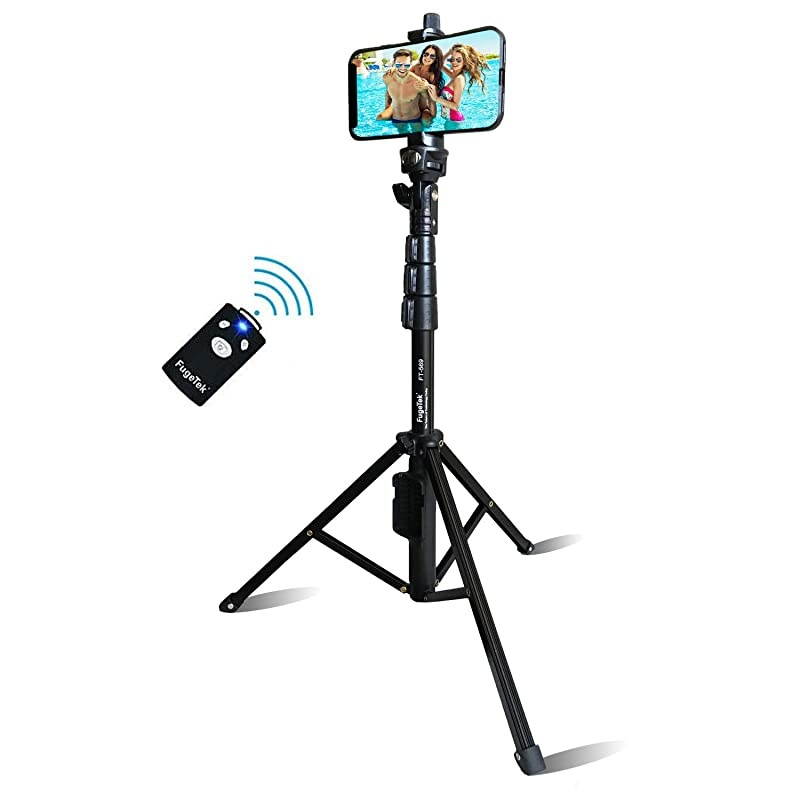 Selfie Stick amp Tripod  Integrated Portable AllInOne Professional Heavy Duty Aluminum Lightweight Bluetooth Remote For Apple amp Android Devices Non Skid Tripod Feet Extends To 51quot Black