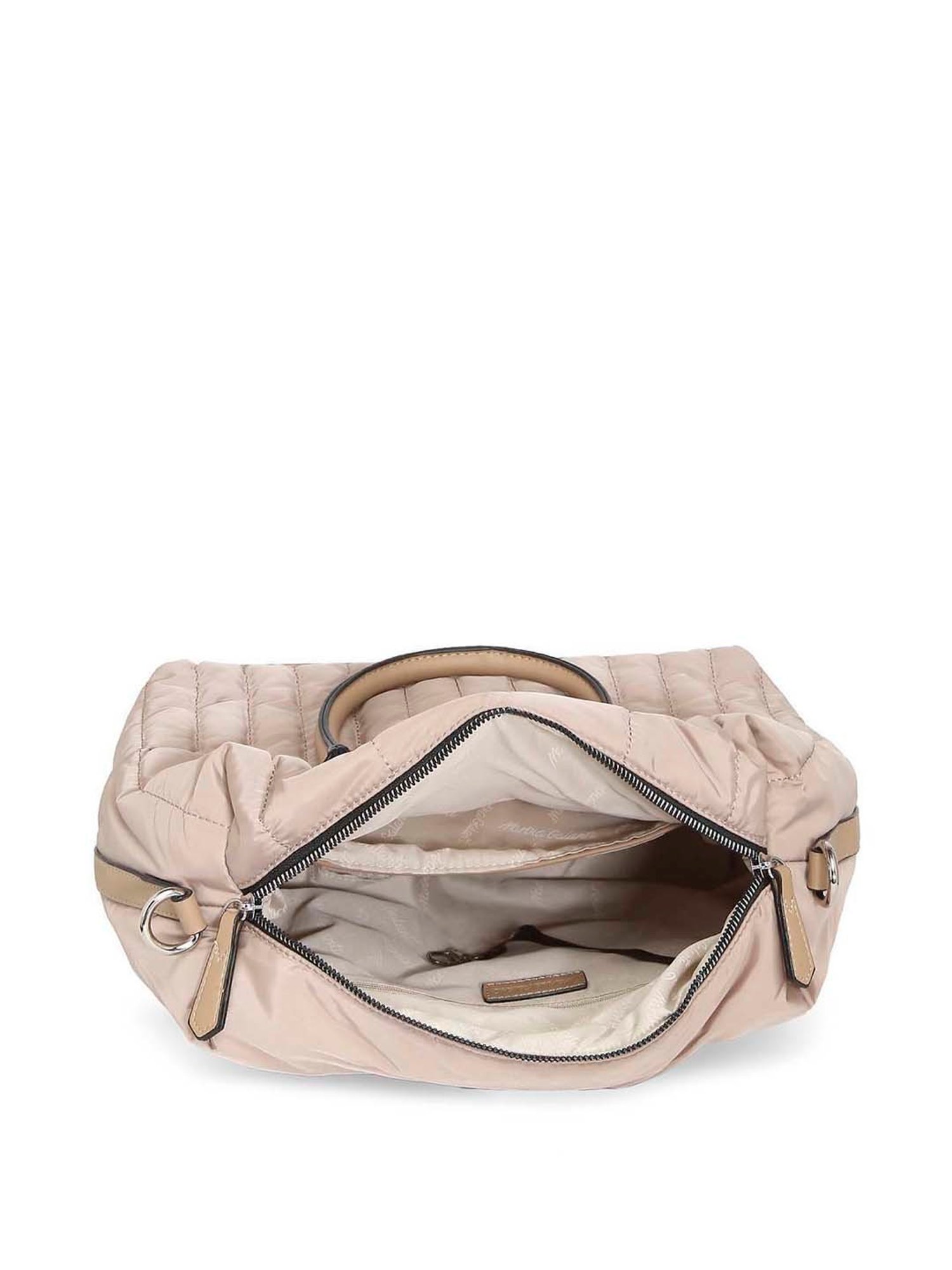 Marina Galanti Beige Quilted Medium Bowler Bag