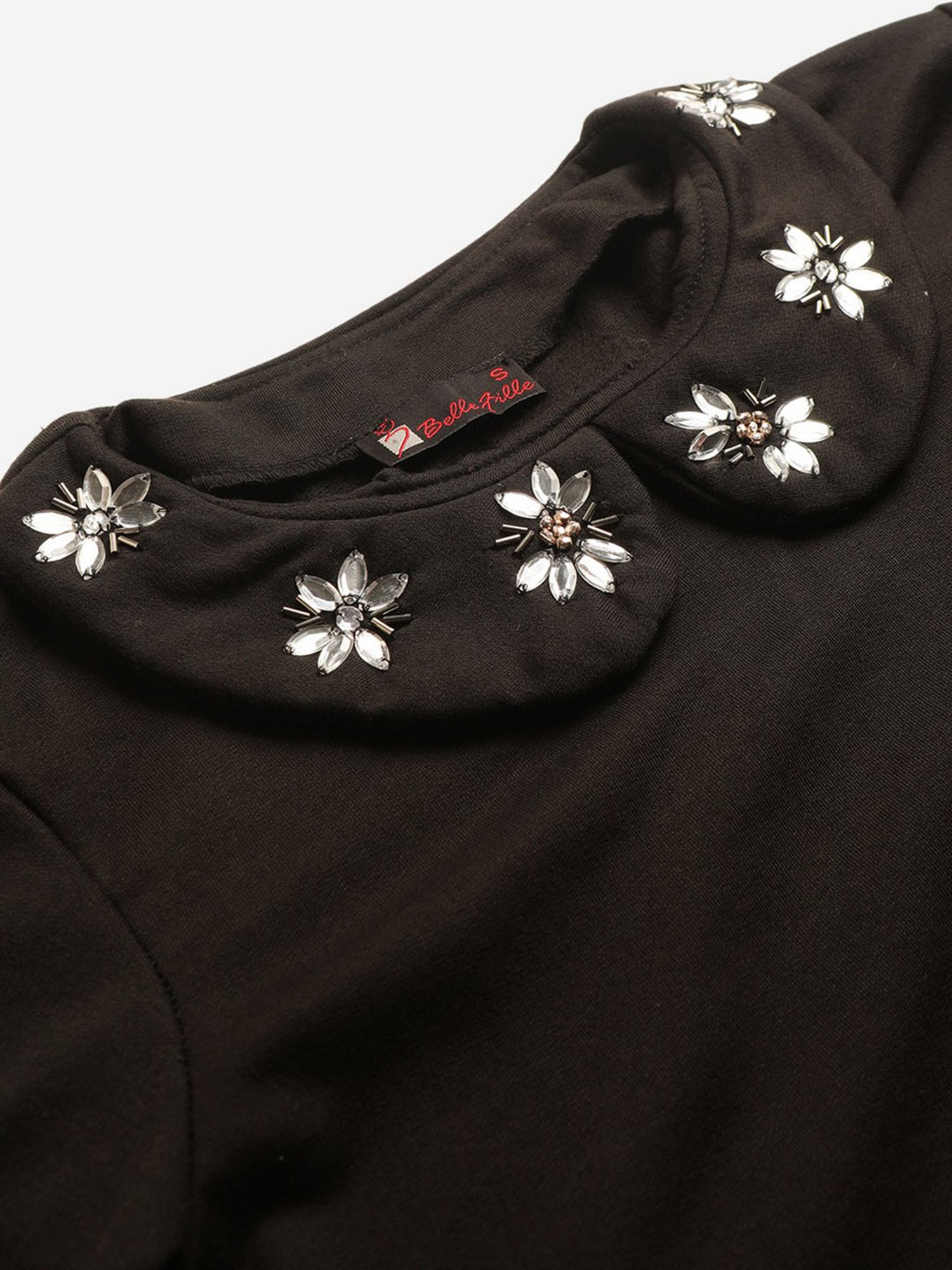 Belle Fille Black Embellished Sweatshirt
