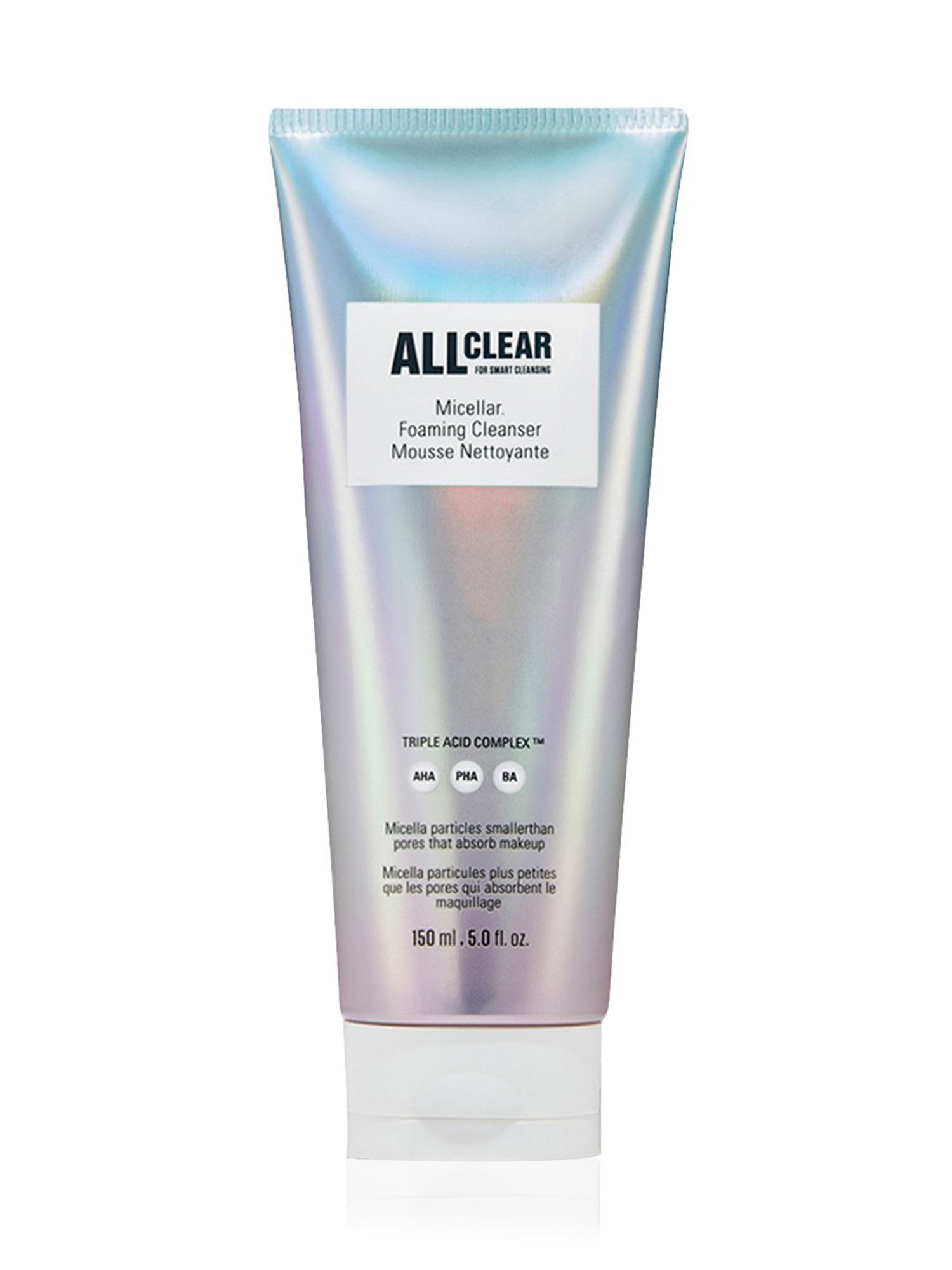 The Face Shop All Clear Micellar All-In-One Cleansing Foam with Hyaluronic Acid, AHA & PHA - 150 ml