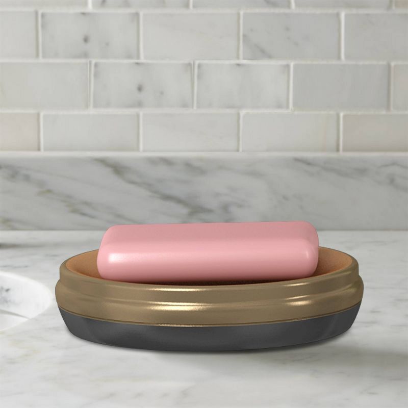 4pc Horizon Metal Bath Accessory Set for Vanity Counter Tops Copper - Nu Steel