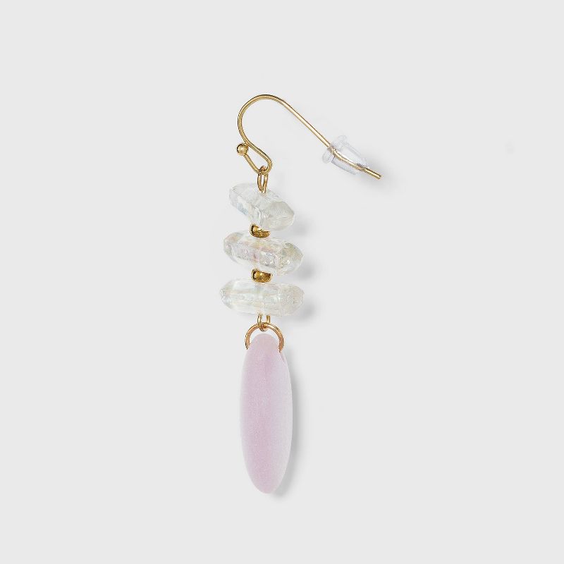 Worn Multi Plated Hammered Rectangle Statement Earrings - A New Day™ Gold