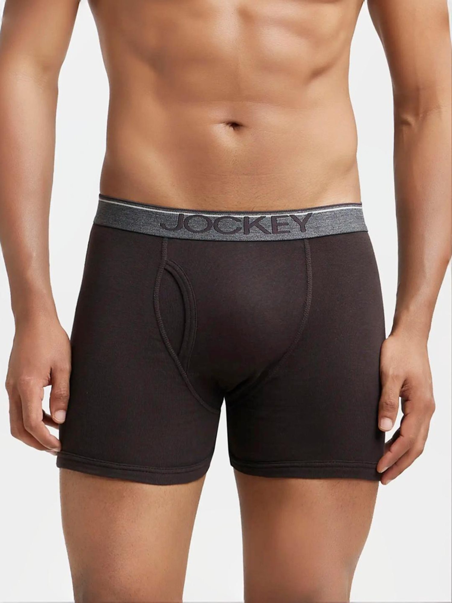 Jockey 8009 Men's Super Combed Cotton Rib Solid Boxer Brief with Ultrasoft Waistband (Pack of 2)
