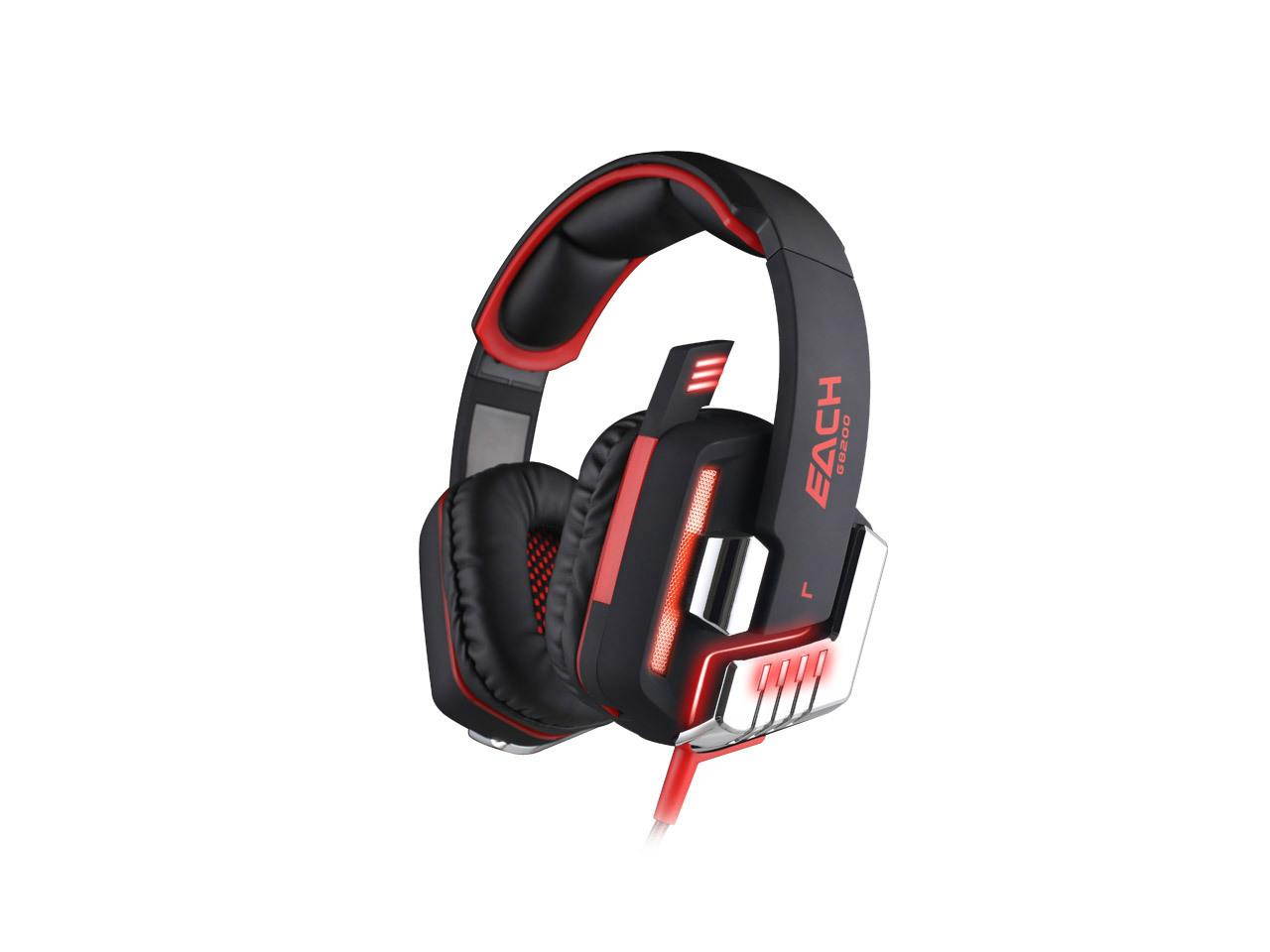 EACH G8200 7.1 Surround USB Vibration Over Ear Gaming Headset with Microphone LED Light for PC/PS3/PS4/XBOX 360