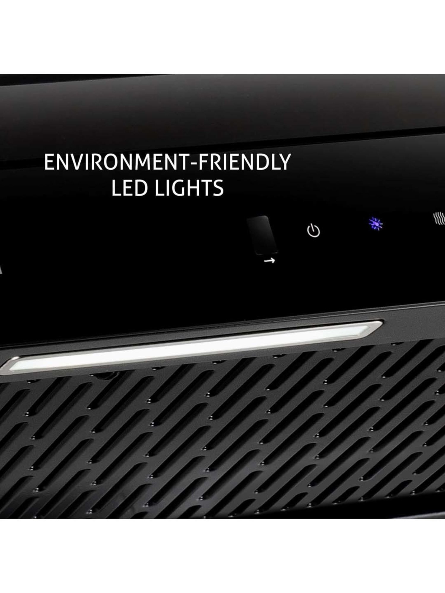 Glen CH6071BLDCBLAC60 1200CMH 60cm Wall Mounted Chimney (Black)