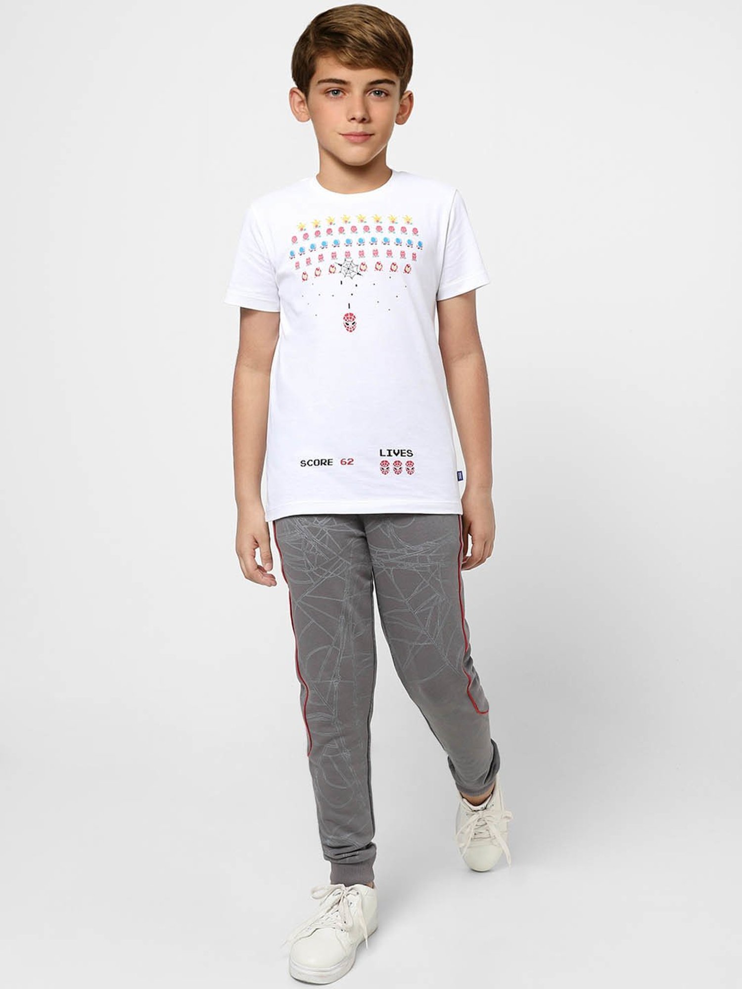 Jack & Jones Junior Grey Printed Sweatpants