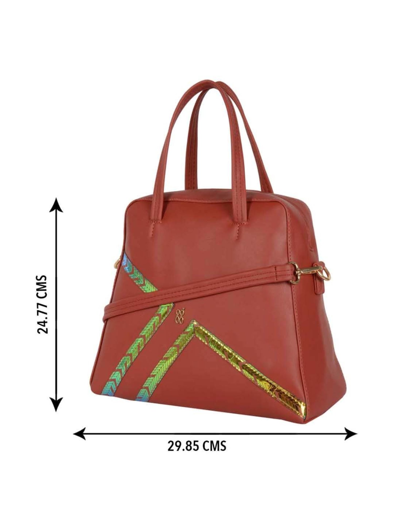 Baggit Red Textured Medium Bowler Bag