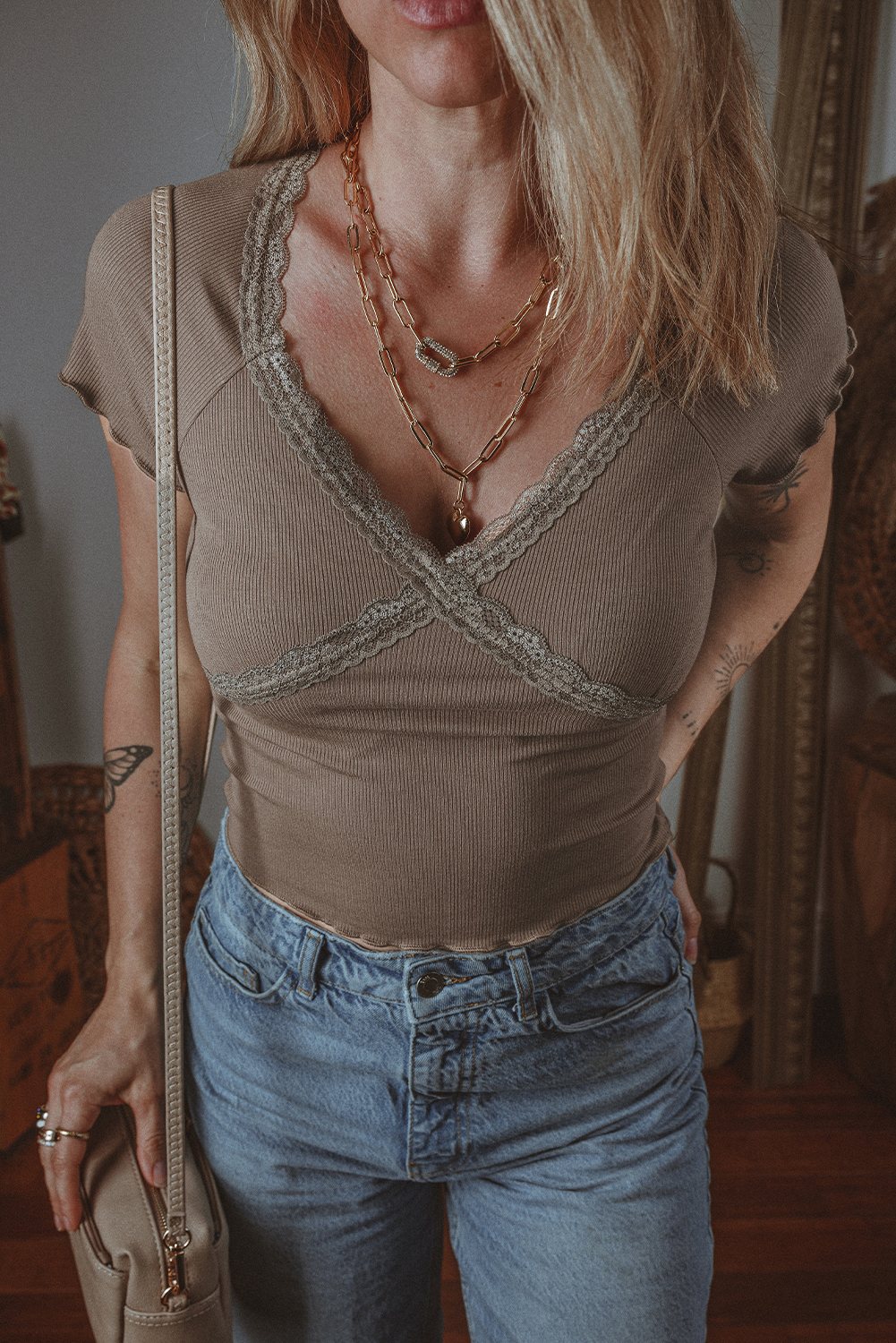 Red Cheetah Print Casual Short Sleeve Crew Neck T Shirt