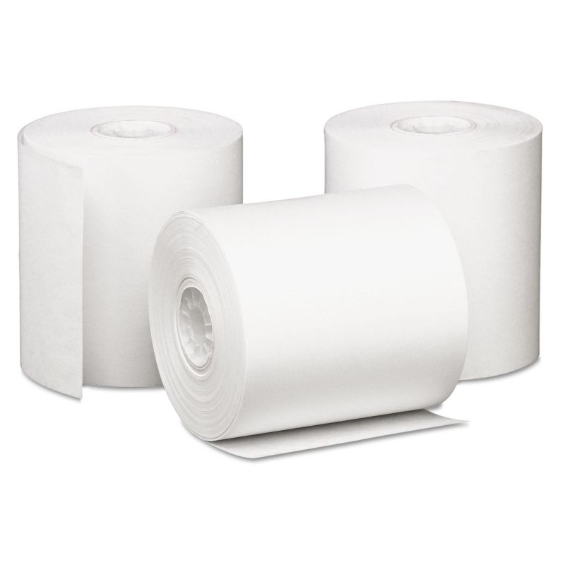 Iconex Impact Bond Paper Rolls, 3" x 85 ft, White, 50/Carton 90742203