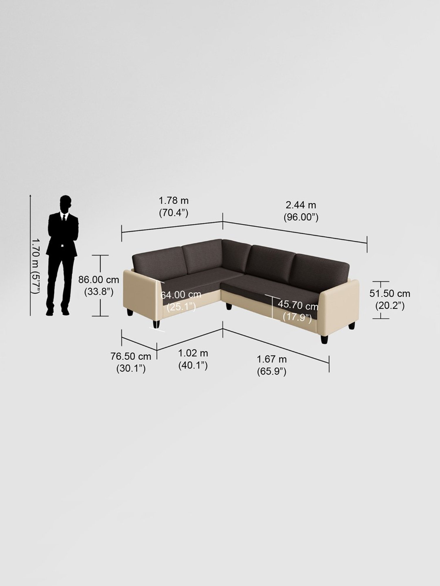 Durian Berry Black Premium Leatherette 2 Seater Sofa