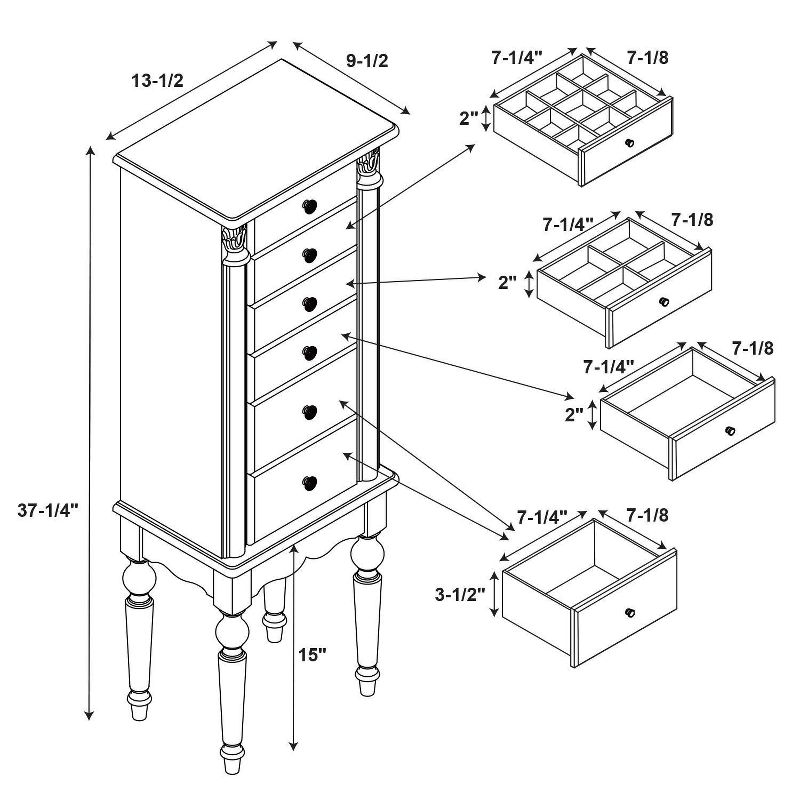 Wylie Jewelry Armoire Cherry Red - Powell Company