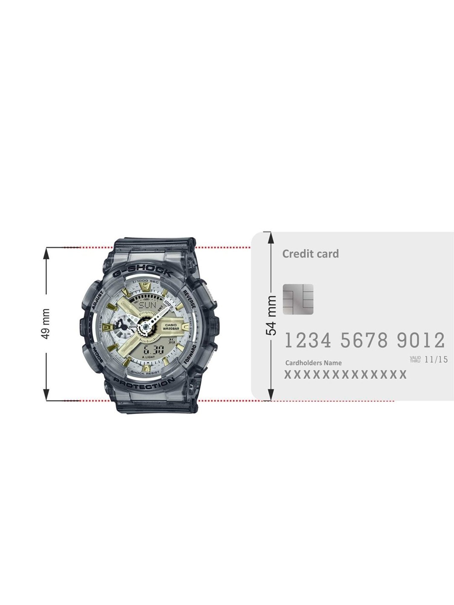 Casio G-Shock GMA-S110GS-8ADR Gray Analog-Digital Dial Grey Resin Strap Women's Watch G1224
