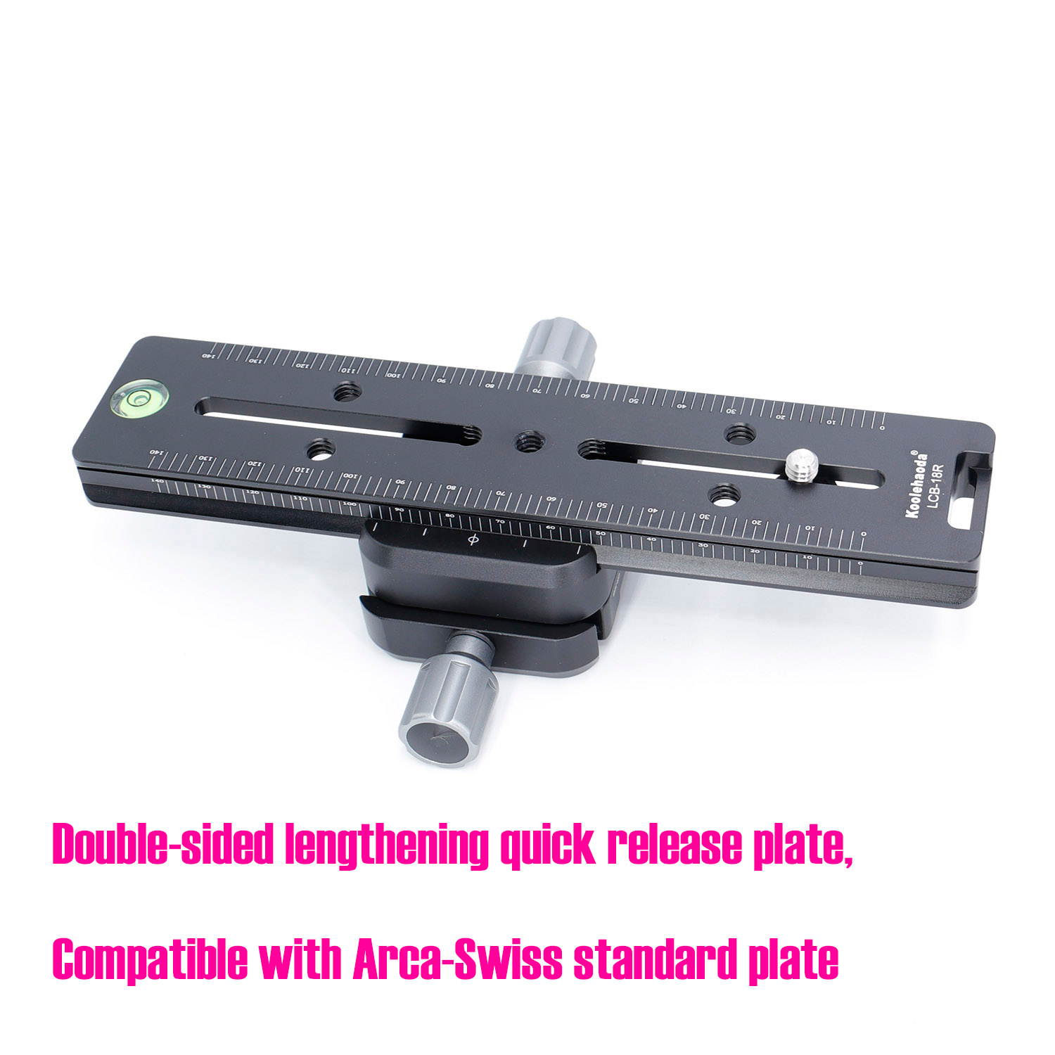 koolehaoda 180mm Professional Rail Nodal Slide Metal Quick Release Clamp,Dual Dovetail Camera Bracket Mount with Double-Sided Clamp can be Rotated 90&deg;, for Camera with Arca Swiss Compatible(LCB-18R)