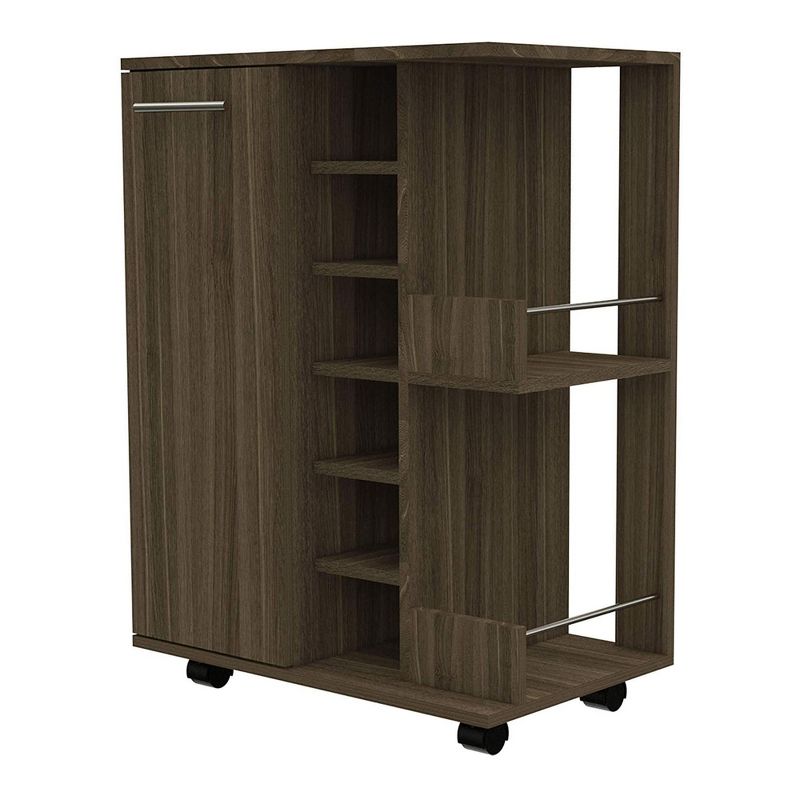 Flash Furniture Castleberry Rustic Wood Grain and Iron Kitchen Serving and Bar Cart