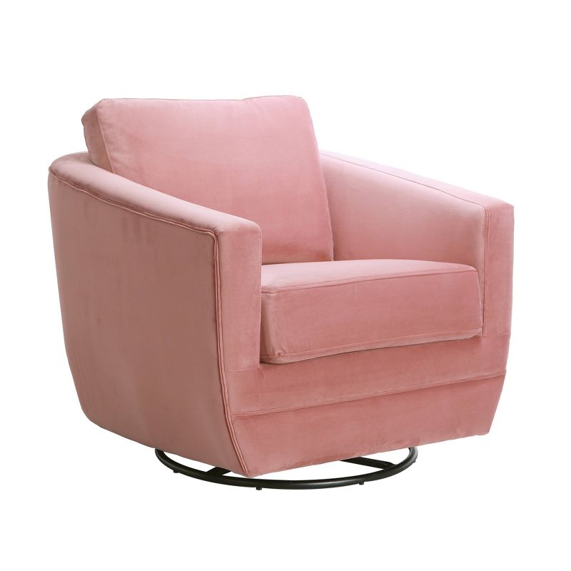 Karla Dubois Gogh Swivel Accent Chair - Dusty Rose