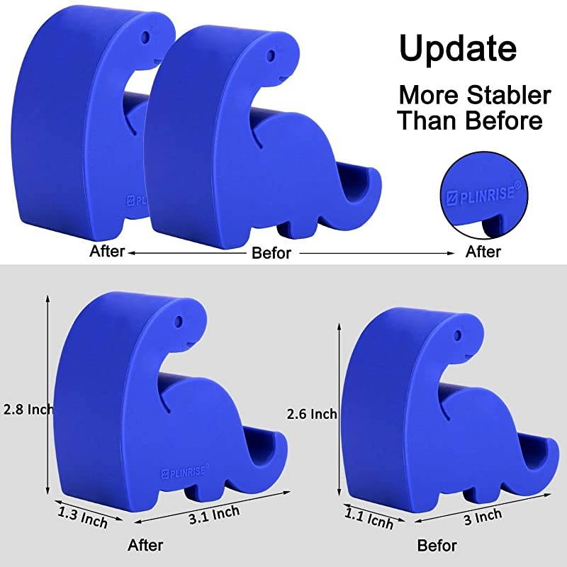 Animal Desk Phone Stand, Update Dinosaur Silicone Office Phone Holder, Creative Phone Tablet Stand Mounts, Size:1.3" X 3.1" X 2.8"(Navy Blue)