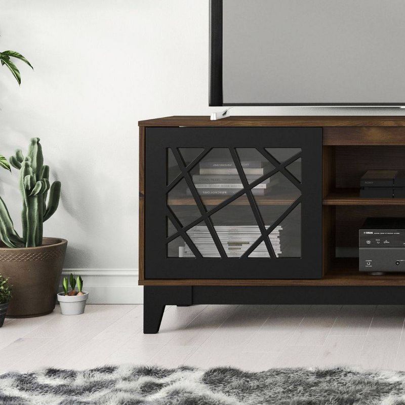 72" Graphik 2 Door TV Stand Black/Truffle - Nexera