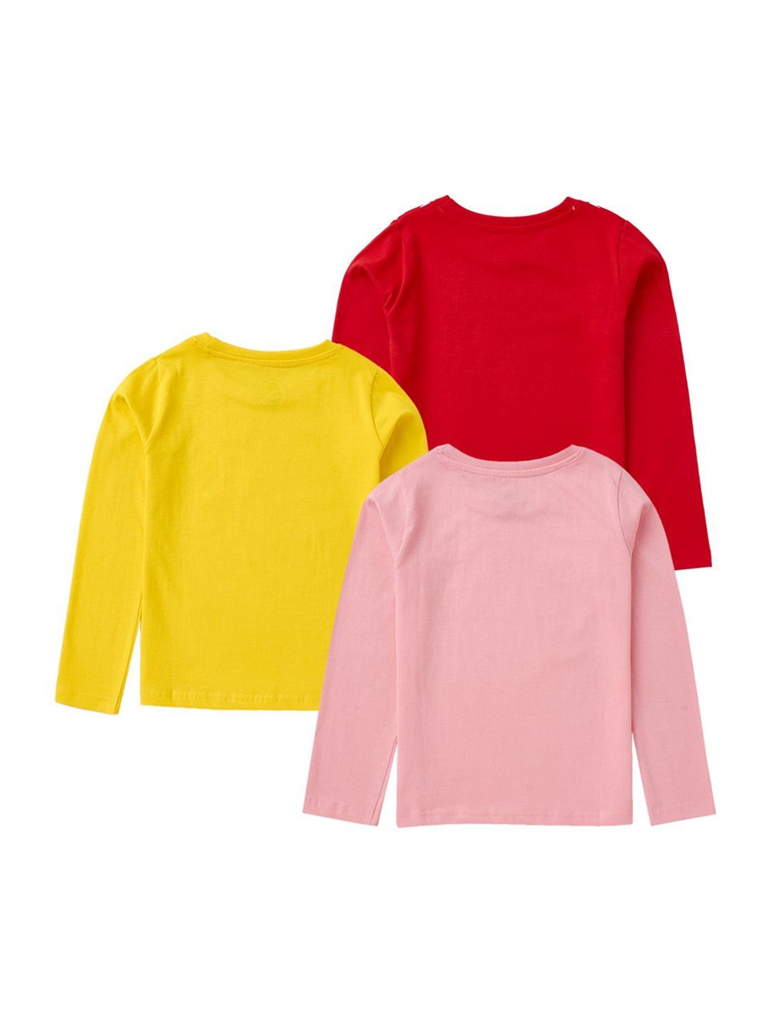 Cub McPaws Kids Multicolor Cotton Printed Full Sleeves T-Shirt (Pack of 3)