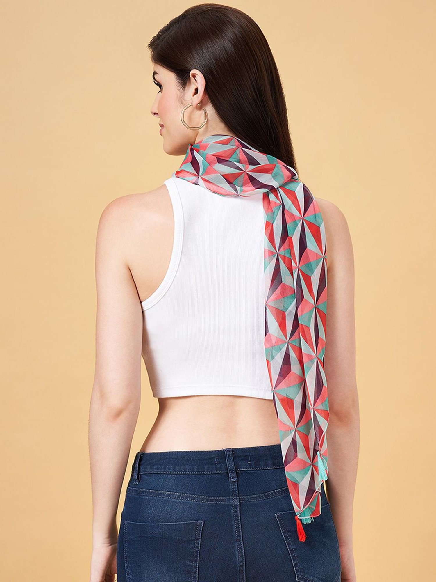 Honey by Pantaloons Multicolor Viscose Printed Scraf