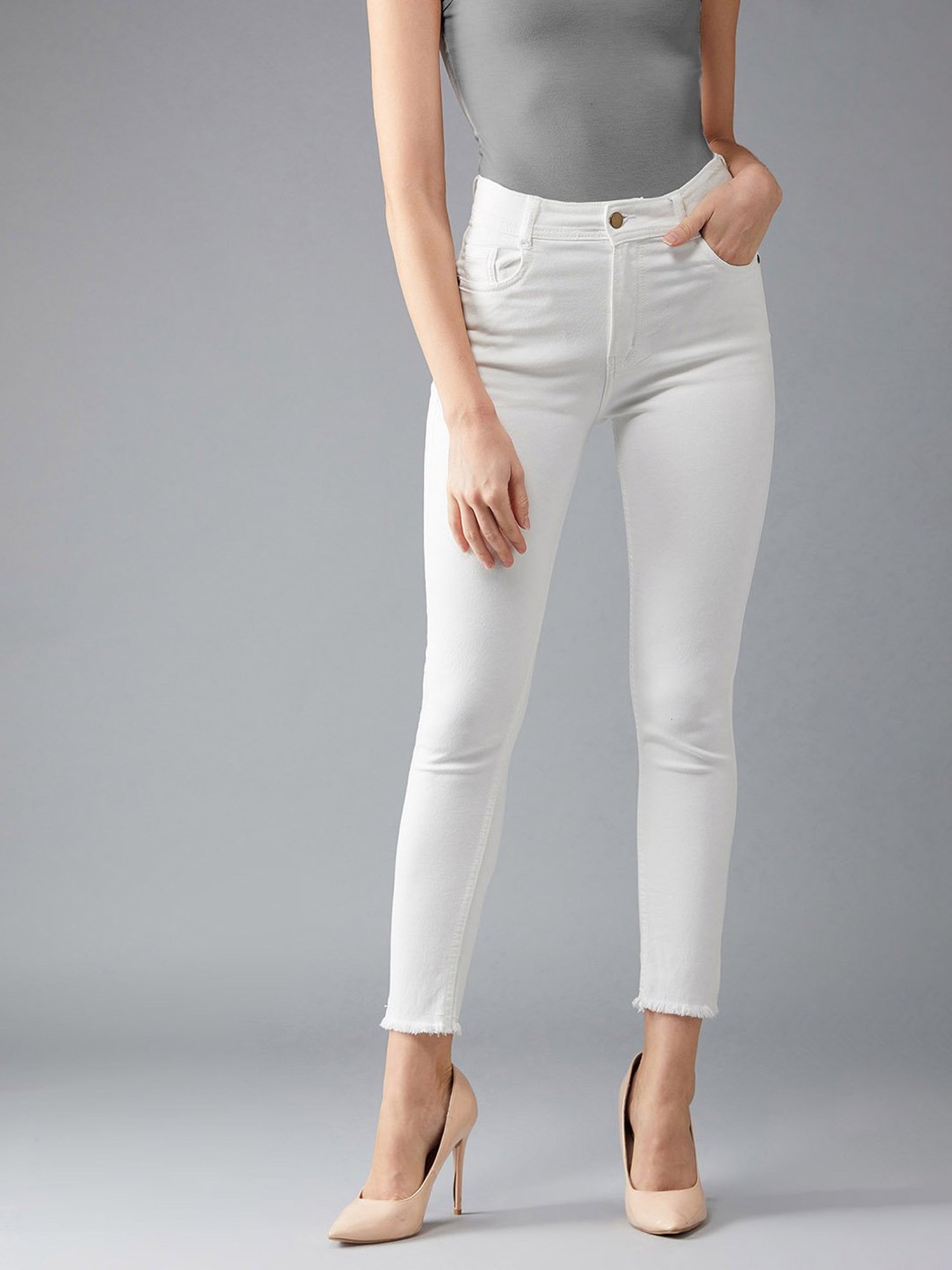 DOLCE CRUDO White High Rise Jeans