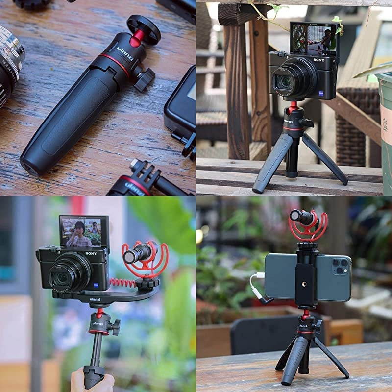 MT08 Extension Pole Tripod Mini Selfie Stick Tripod Stand Handle Grip for Webcam iPhone 11 Pro Max Samsung Smartphone Canon G7X Mark III Sony ZV1 RX100 VII A6400 A6600 Cameras Vlogging