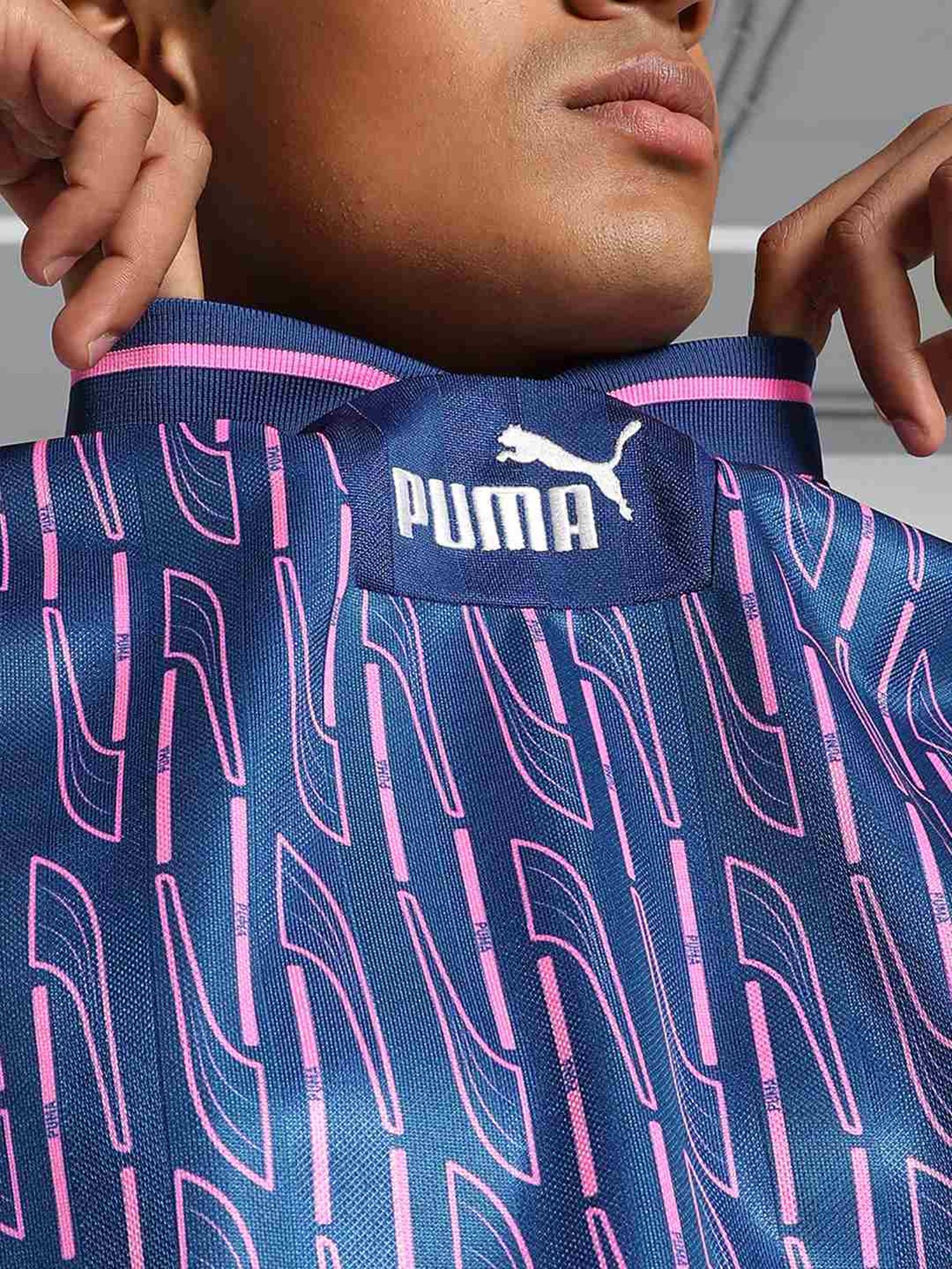 Puma Blue Loose Fit Printed Jersey