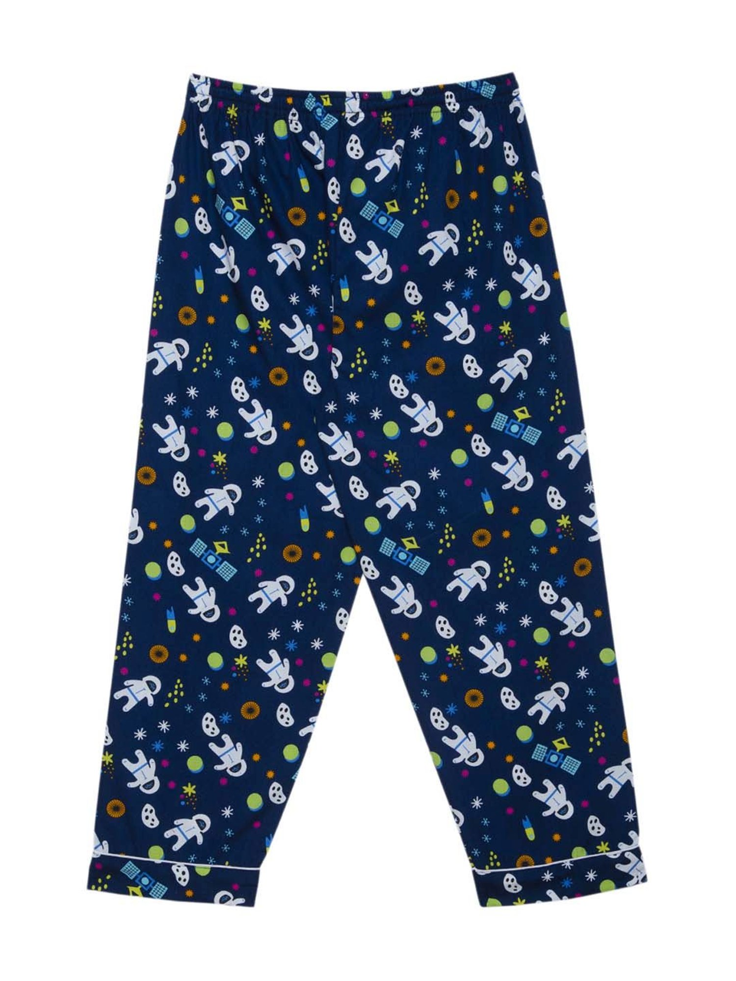 Fluffalump Boys Multicolor Cotton Printed Nightwear Top & Pants Set