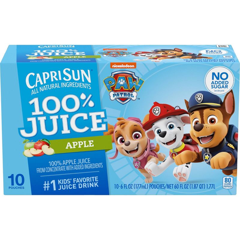 Capri Sun 100% Apple Juice Paw Patrol - 10pk/6 fl oz Pouches