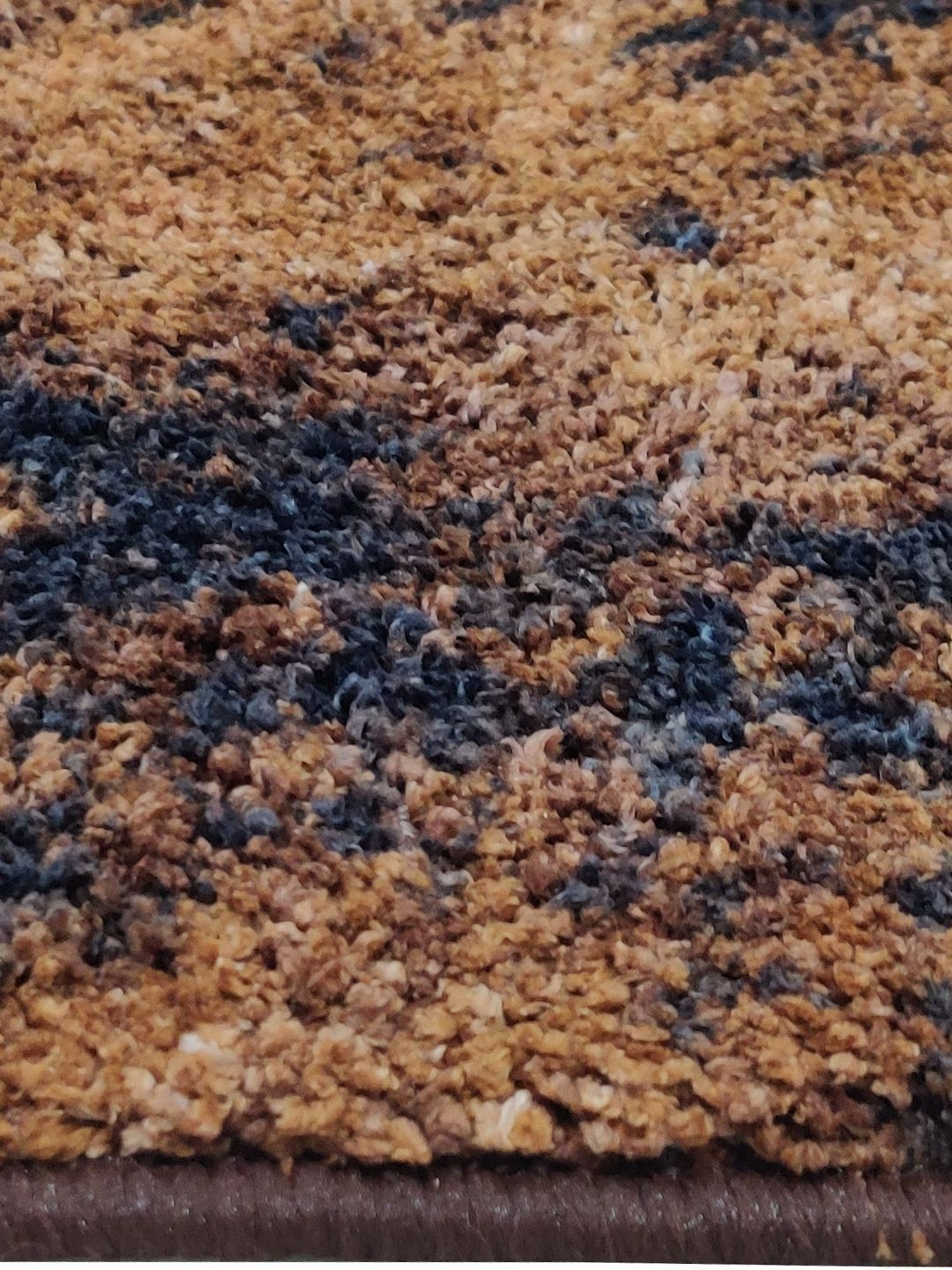 Bianca Khaki & Brown Microfibre Non-Slip Rug