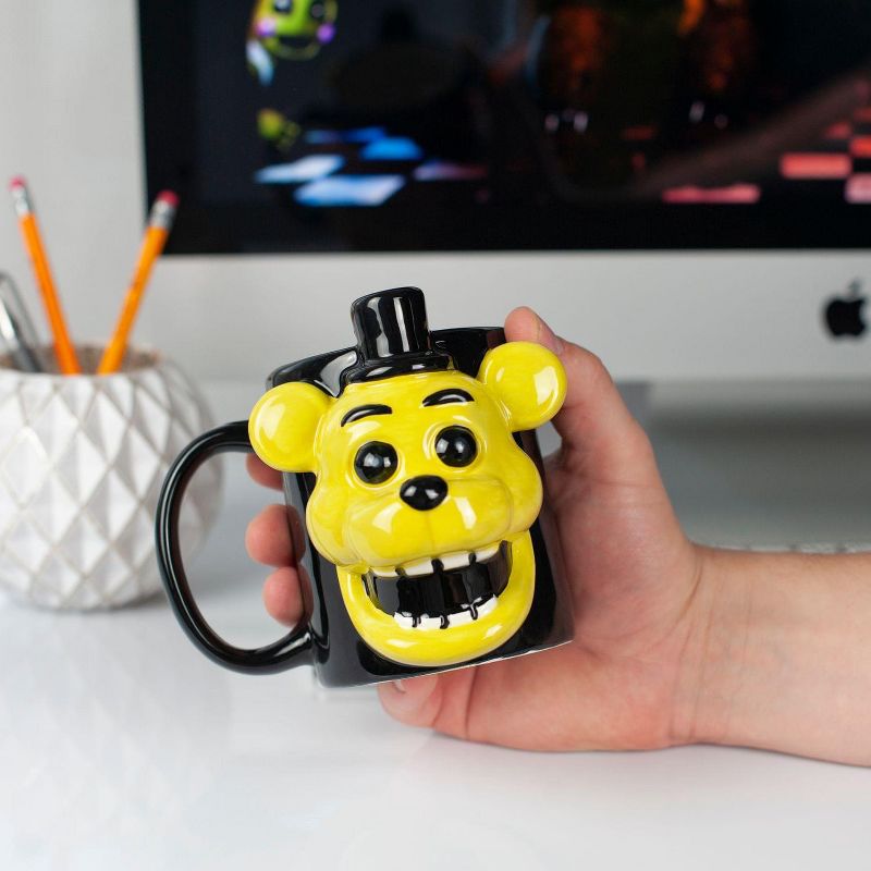 Just Funky Five Nights At Freddy Golden Freddy Fazbear Mug| 3D Ceramic Mug | 16 Ounces