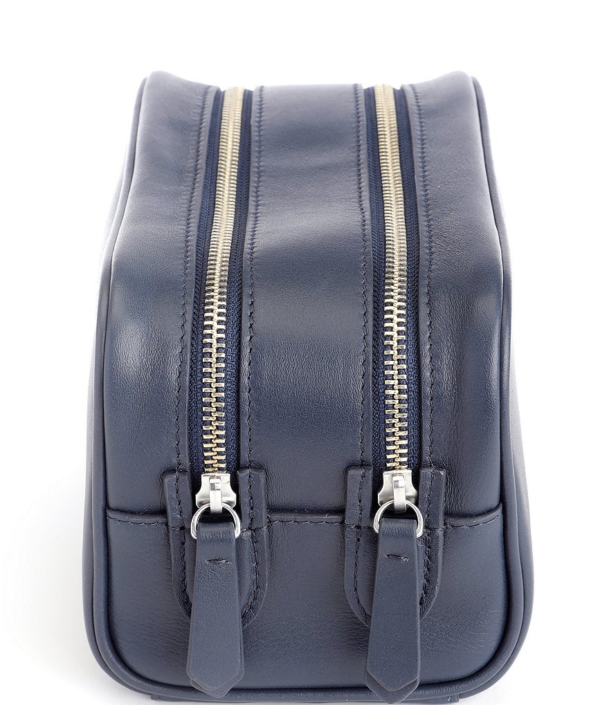 ROYCE New York Leather Double Zip Toiletry Bag