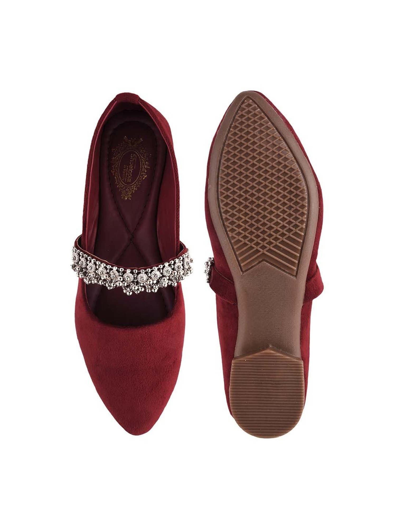 Shoetopia Kids Maroon Mary Jane Shoes