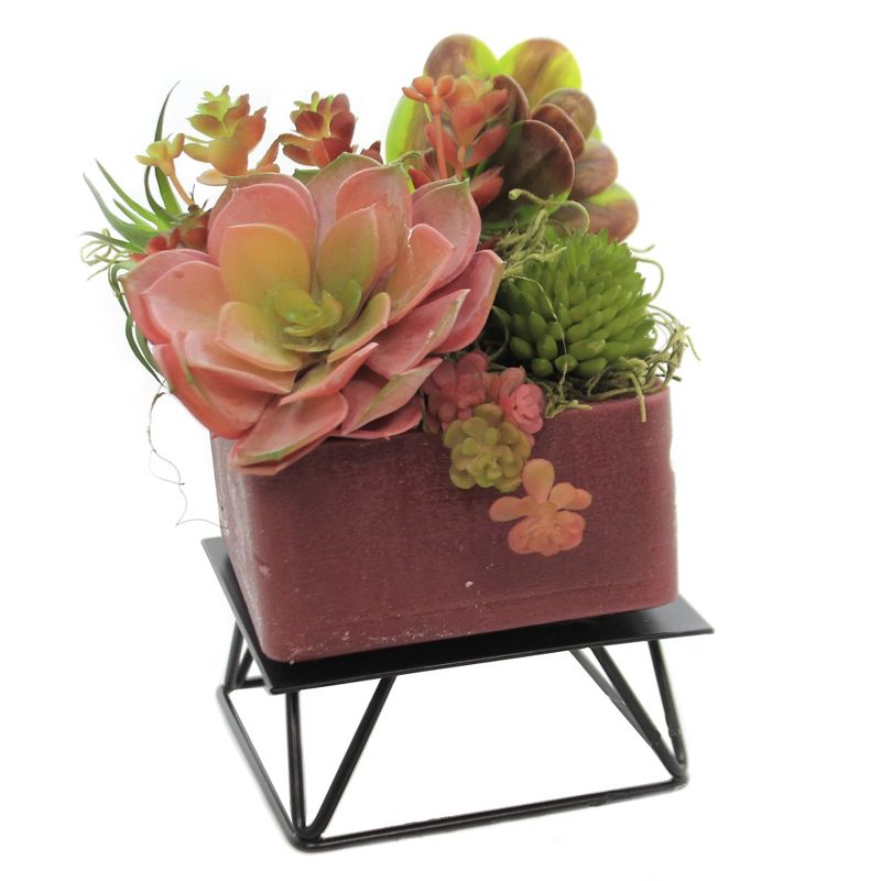 Habersham Candles 6.75" Desert Rose Geo W/Stand Flameless  -  Flameless Candles