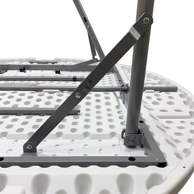 Plastic Development Group TGT8902 Outdoor/Indoor 4 Foot Diameter Fold In Half Plastic Resin Round Folding Banquet, Dining, Card Table, White