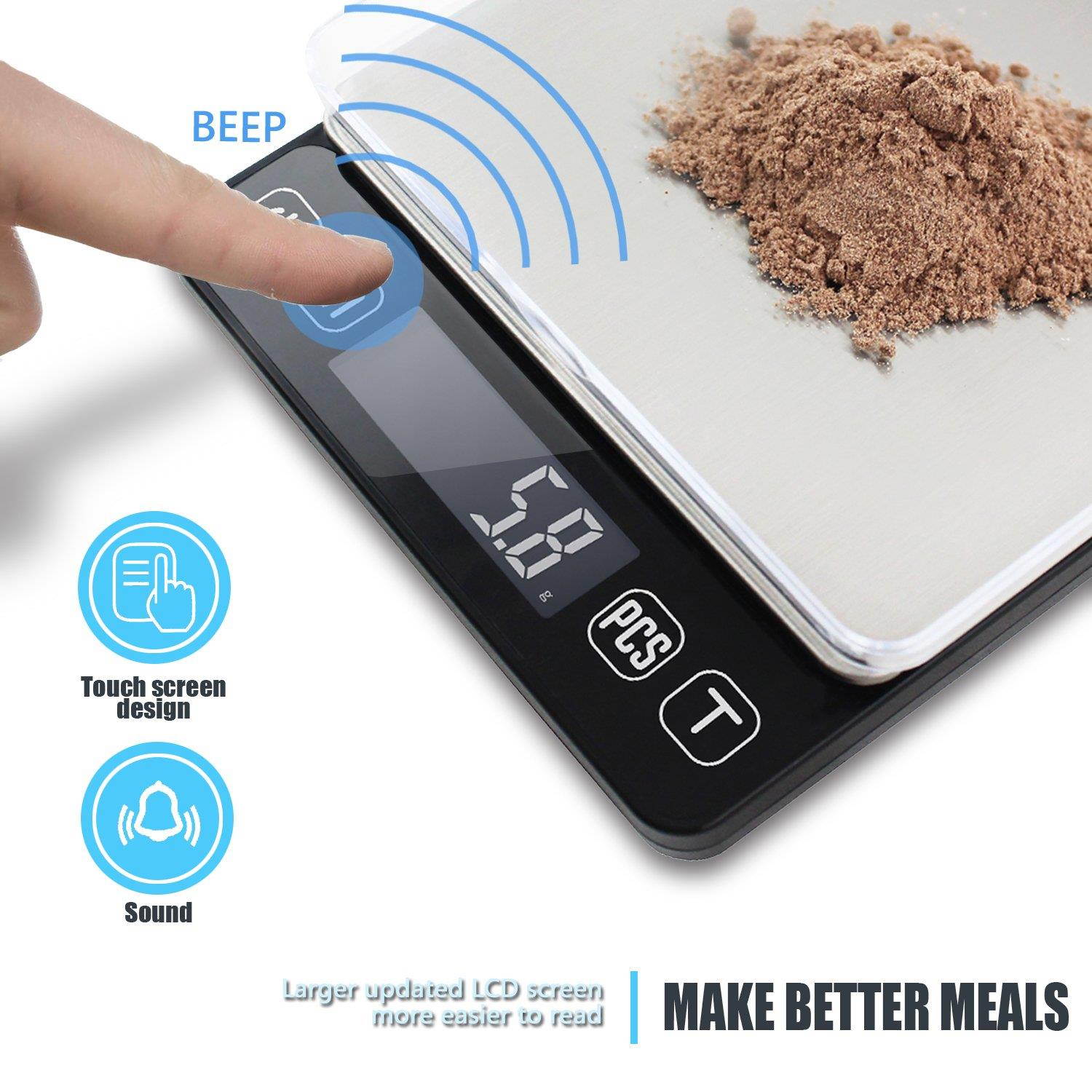 Digital Touch Pocket Scale 0.01oz - Tomiba 3000g Small Portable Electronic Precision Scale (0.1g) Resolution 2 AAA Batteries Included
