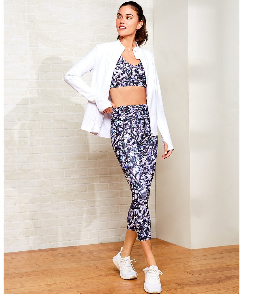 Kinesis Camo Geo Mid Rise Crop Leggings