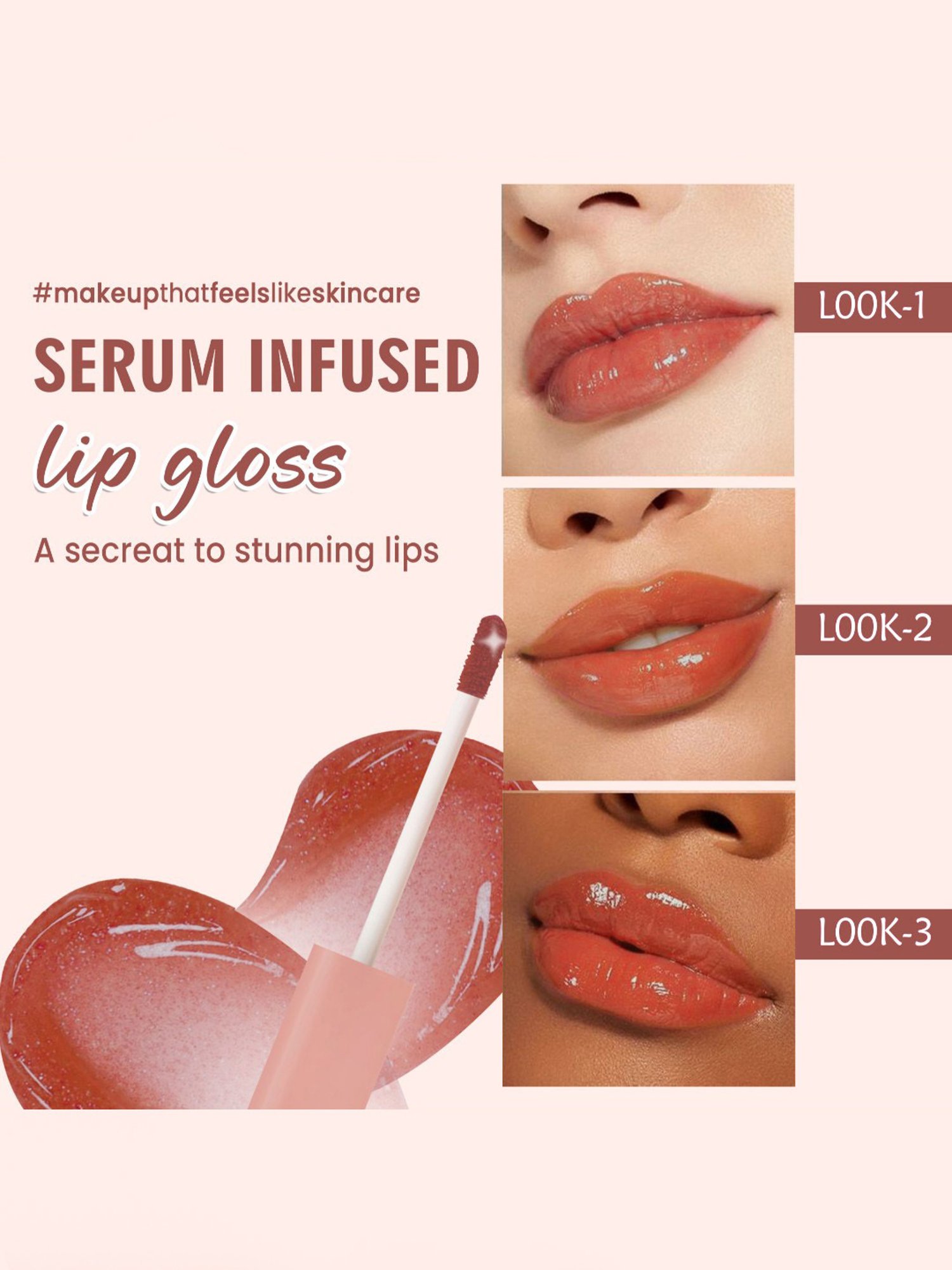 Glamveda Serum Infused Lip Gloss Pink in Paris-111 - 4.5 ml