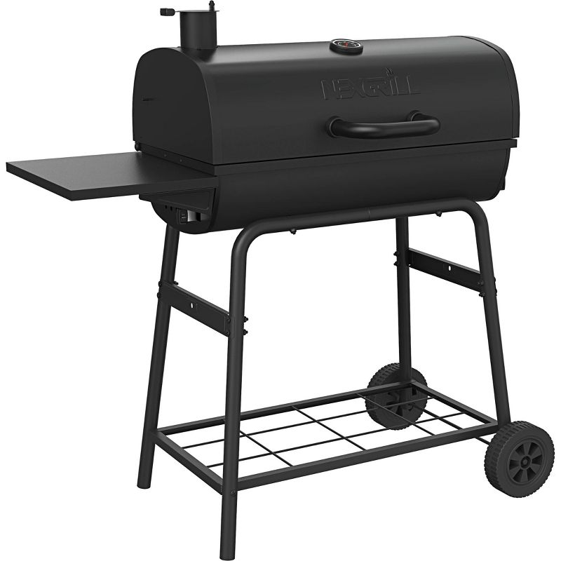 Nexgrill 29" Barrel 810-0029C Charcoal Grill with Side Shelf